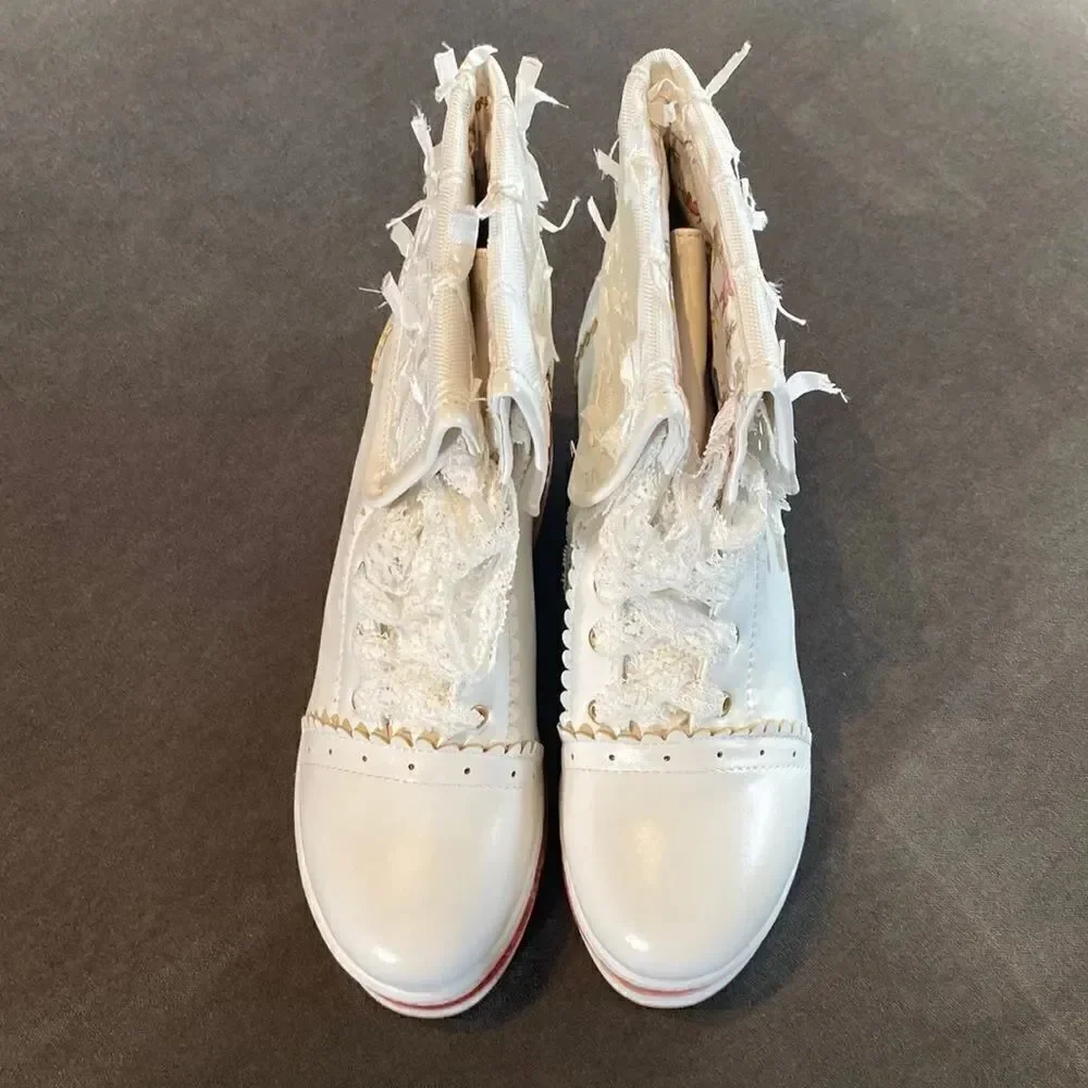 Women’s Platform Wedge Boots White Size EU 37 (6.5 US) NEW